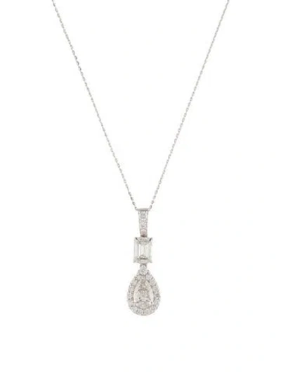 Pre-owned Pendant 14k 2.82ctw Lab-grown Diamond  Necklace, 18" In Multi