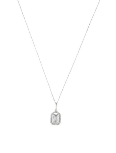 Pre-owned Pendant 14k 2.88ct Lab-grown Diamond  Necklace, 18" In Multi