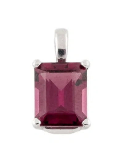 Pre-owned Pendant 14k 2.91ct Rhodolite Solitaire , 0.5" In Multi