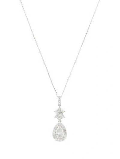 Pre-owned Pendant 14k 2.93ctw Lab-grown Diamond  Necklace, 18" In Multi
