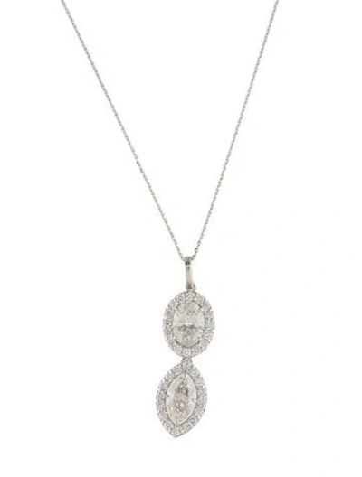 Pre-owned Pendant 14k 2.96ctw Lab-grown Diamond  Necklace, 18" In Multi
