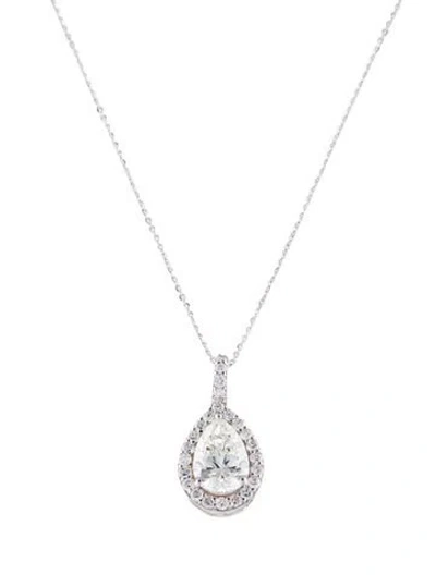Pre-owned Pendant 14k 2.97ctw Lab-grown Diamond  Necklace, 18" In Multi