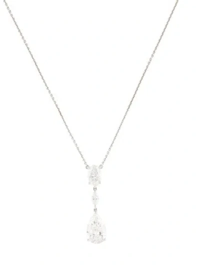 Pre-owned Pendant 14k 2.98ctw Lab-grown Diamond  Necklace, 16.25" In Multi