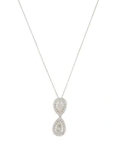 Pre-owned Pendant 14k 2.98ctw Lab-grown Diamond  Necklace, 18" In Multi