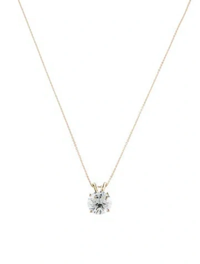 Pre-owned Pendant 14k 3.00ct Lab-grown Diamond  Necklace, 18" In Multi