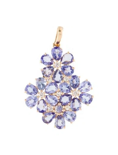 Pre-owned Pendant 14k 3.00ctw Tanzanite & Sapphire  In Multi
