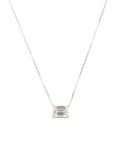 Pre-owned Pendant 14k 3.02ct Lab-grown Diamond  Necklace, 18" In Multi