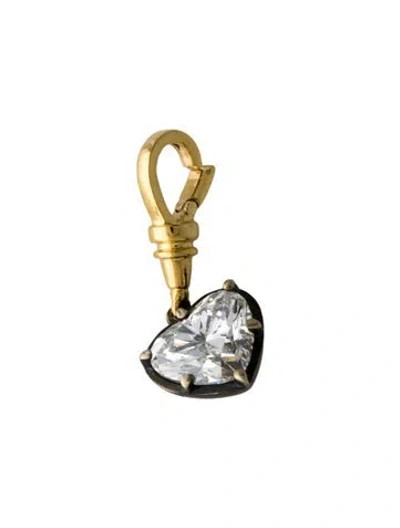 Pre-owned Pendant 14k 3.04ct Lab-grown Diamond Heart  In Multi