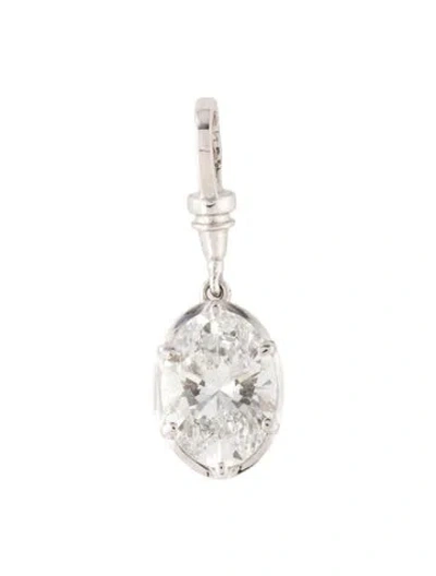 Pre-owned Pendant 14k 3.04ct Lab-grown Diamond , 1" In Multi