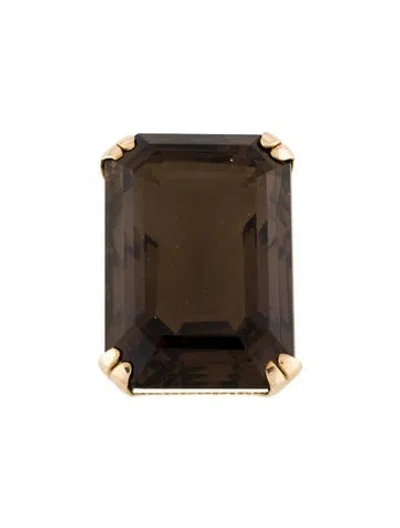 Pre-owned Pendant 14k 310.82ctw Smoky Quartz  In Multi