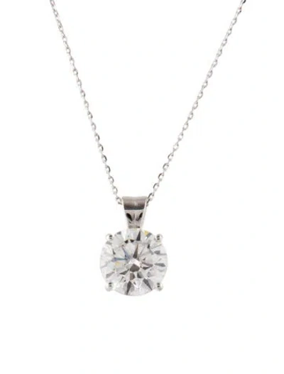 Pre-owned Pendant 14k 3.10ctw Lab-grown Diamond  Necklace, 17.75" In Multi
