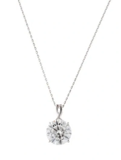 Pre-owned Pendant 14k 3.10ctw Lab-grown Diamond  Necklace, 17.75" In Multi