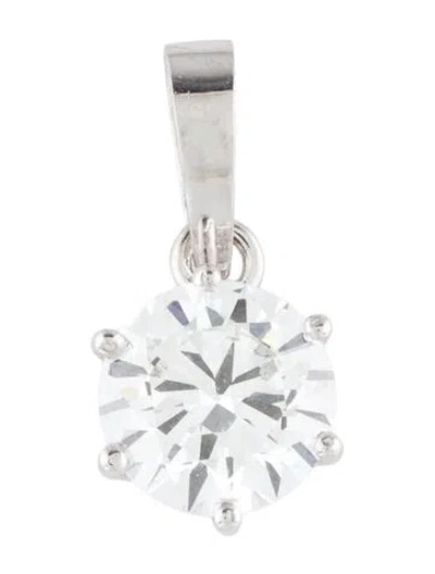 Pre-owned Pendant 14k 3.11ct Lab-grown Diamond Solitaire  In Multi