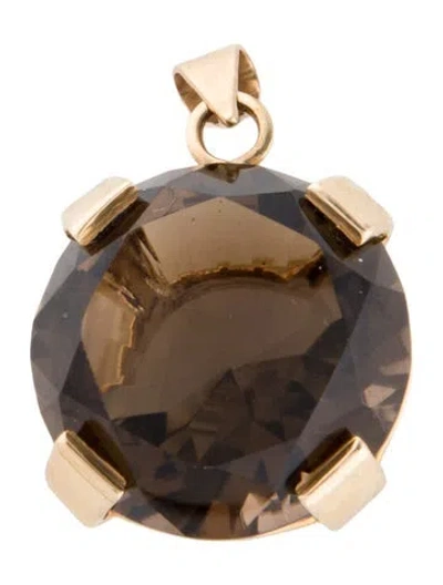 Pre-owned Pendant 14k 31.69ct Smoky Quartz  In Multi