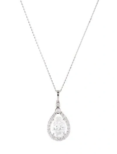 Pre-owned Pendant 14k 3.21ctw Lab-grown Diamond  Necklace, 18" In Multi