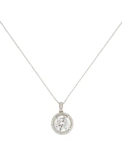 Pre-owned Pendant 14k 3.24ctw Lab-grown Diamond  Necklace, 18" In Multi