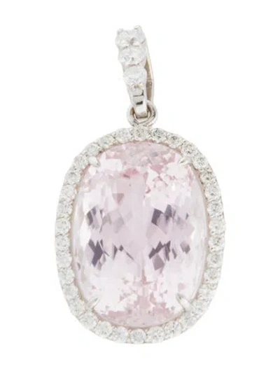 Pre-owned Pendant 14k 32.83ct Kunzite & Diamond  Necklace In Multi