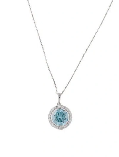 Pre-owned Pendant 14k 3.29ctw Lab-grown Diamond  Necklace, 17.75" In Multi