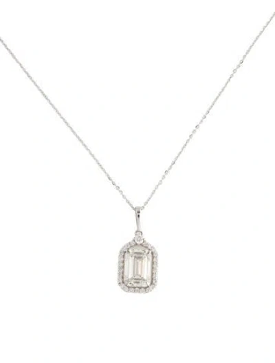 Pre-owned Pendant 14k 3.30ctw Lab-grown Diamond  Necklace, 18" In Multi