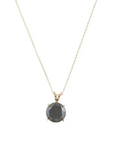 Pre-owned Pendant 14k 3.33ct Diamond Solitaire  Necklace, 18" In Multi