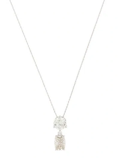 Pre-owned Pendant 14k 3.56ctw Lab-grown Diamond  Necklace, 18" In Multi