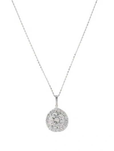 Pre-owned Pendant 14k 3.74ctw Lab-grown Diamond  Necklace, 17.75" In Multi