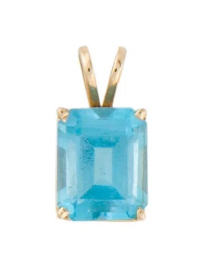 Pre-owned Pendant 14k 3.85ct Topaz , 0.5" In Multi