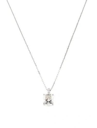 Pre-owned Pendant 14k 3.98ctw Lab-grown Diamond  Necklace, 18" In Multi