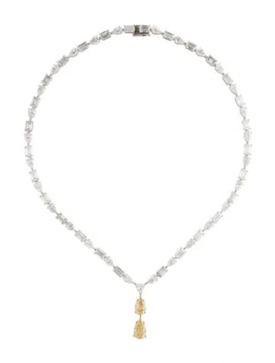 Pre-owned Pendant 14k 40.64ctw Lab-grown Diamond Collar  Necklace, 17" In Multi