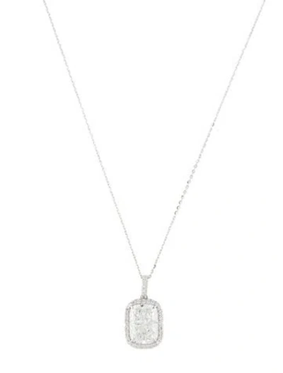 Pre-owned Pendant 14k 4.21ct Lab-grown Diamond  Necklace, 18" In Multi