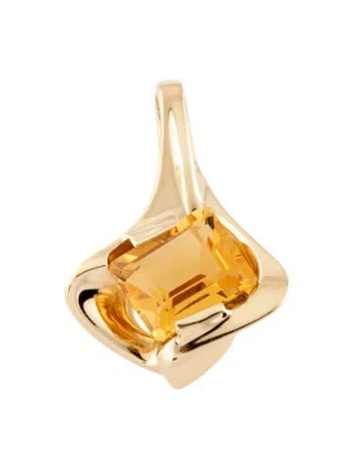 Pre-owned Pendant 14k 4.38ct Citrine Sculptural  In Multi
