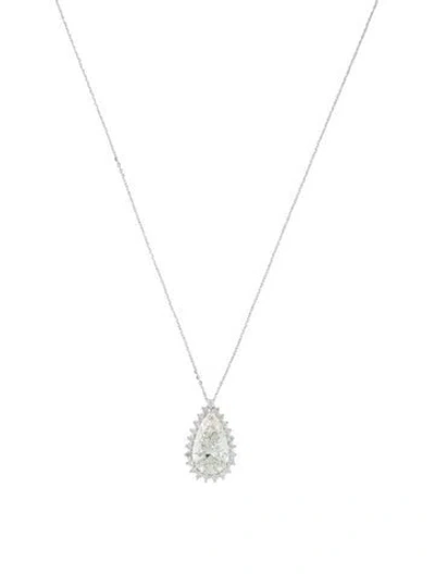 Pre-owned Pendant 14k 4.53ct Lab-grown Diamond  Necklace, 18" In Multi