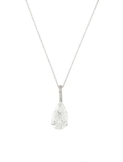 Pre-owned Pendant 14k 4.57ctw Lab-grown Diamond, 18" In Multi