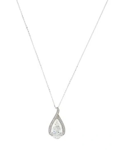 Pre-owned Pendant 14k 4.74ctw Lab-grown Diamond  Necklace, 18" In Multi