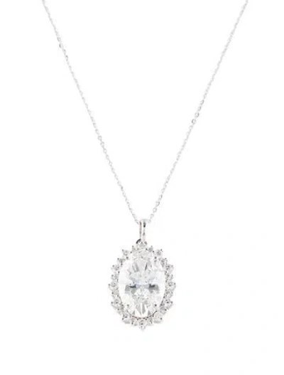 Pre-owned Pendant 14k 4.82ctw Lab-grown Diamond  Necklace, 18" In Multi