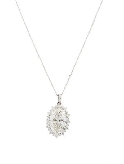 Pre-owned Pendant 14k 4.94ctw Lab-grown Diamond  Necklace, 18" In Multi