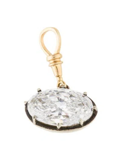 Pre-owned Pendant 14k 5.01ct Lab-grown Diamond , 1" In Multi