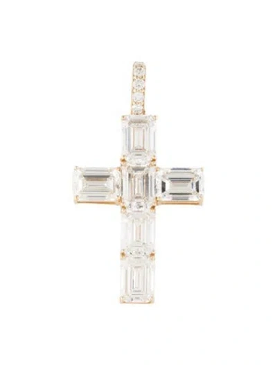 Pre-owned Pendant 14k 5.01ctw Lab-grown Diamond , 1.25" In Multi
