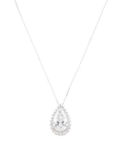 Pre-owned Pendant 14k 5.06ctw Lab-grown Diamond  Necklace, 18" In Multi