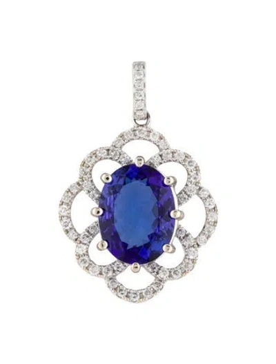 Pre-owned Pendant 14k 5.22ct Tanzanite & Diamond  In Multi