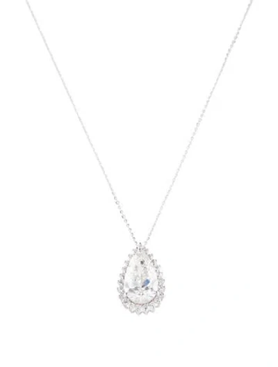 Pre-owned Pendant 14k 5.29ctw Lab-grown Diamond  Necklace, 18" In Multi