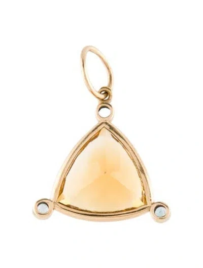 Pre-owned Pendant 14k 5.32ct Citrine & Topaz , 1" In Multi