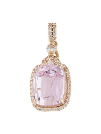 Pre-owned Pendant 14k 6.06ct Kunzite & Sapphire  In Multi