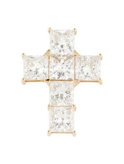 Pre-owned Pendant 14k 6.10ctw Lab-grown Diamond , 1" In Multi