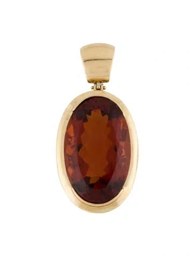 Pre-owned Pendant 14k 62.21ct Citrine , 2.5" In Multi