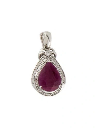 Pre-owned Pendant 14k 7.94ct Ruby & Diamond  In Multi