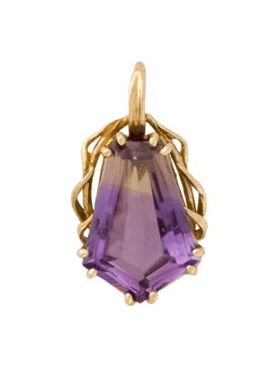 Pre-owned Pendant 14k 8.72ct Ametrine Wrapped, 1" In Multi