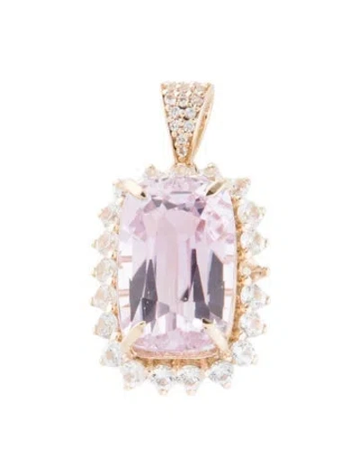 Pre-owned Pendant 14k 8.94ctw Kunzite & Sapphire  In Multi