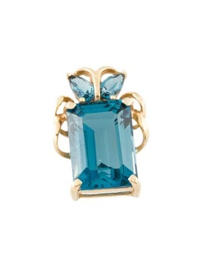 Pre-owned Pendant 14k 9.32ctw Topaz , 0.75" In Multi