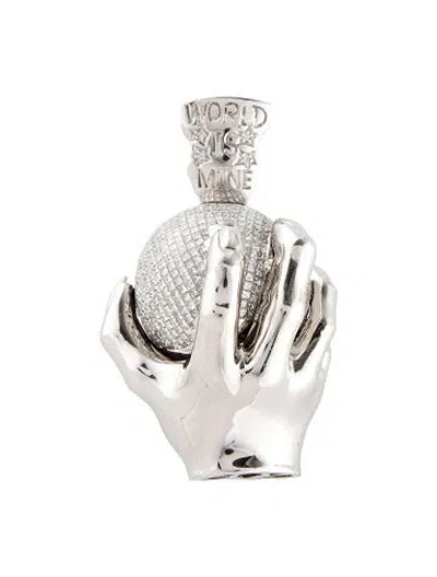 Pre-owned Pendant 14k 9.88ctw Diamond 'world Is Mine'  In Multi